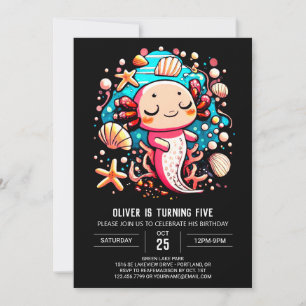Sea Creatures Axolotl Elegante zum Geburtstag Einladung
