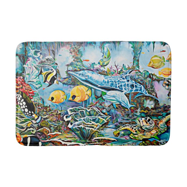 Sea Creatures Beach House Oceanic Bath Mat Badematte (Vorderseite)