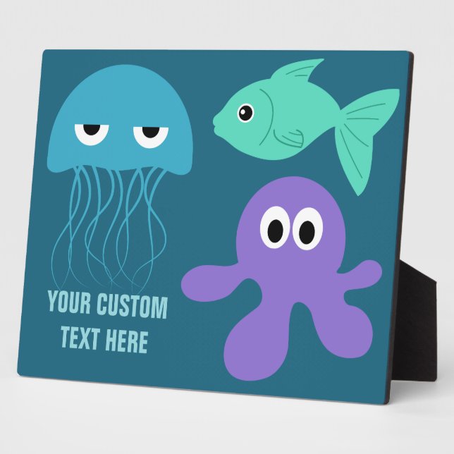 Sea Creatures custom text plaque Fotoplatte (Seite)