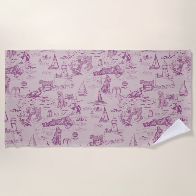 Sea Dog Toile Bouvier Des Flandres Beach Sand Strandtuch (Vorderseite)