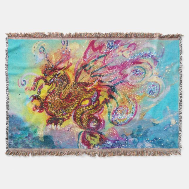 SEA DRAGON Aqua Blue Fantasy Decke (Vorderseite)