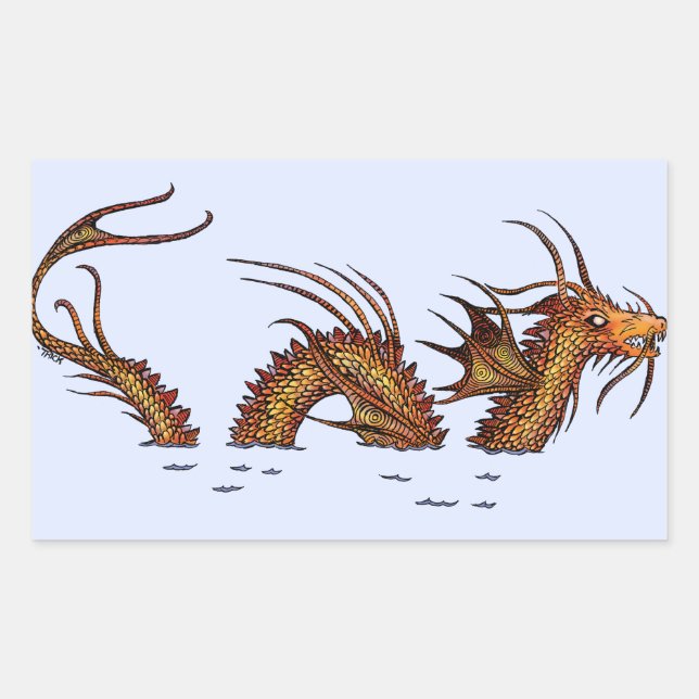 Sea Dragon Rechteckiger Aufkleber (Vorderseite)