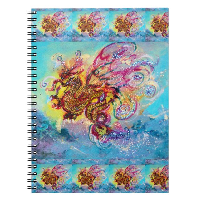 SEA DRAGON UNTER WAVES Fantasy Pink Blue Notizblock (Vorderseite)