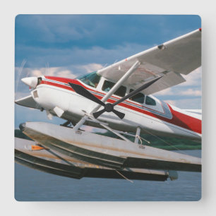 Sea Flugzeug Start, Victoria Falls, Simbabwe Quadratische Wanduhr