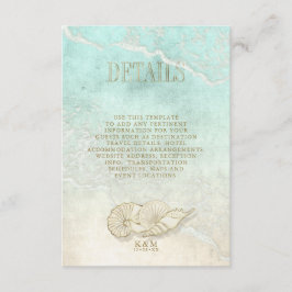 Sea Foam Beach Wedding Details ID837 Begleitkarte