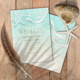 Sea Foam Beach Wedding ID837 Einladung