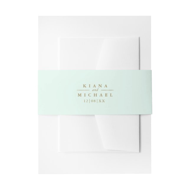 Sea Foam Beach Wedding ID837 Einladungsbanderole (Vorderseite Beispiel)