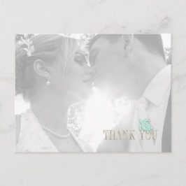 Sea Foam Beach Wedding Thank You ID837 Ankündigungspostkarte
