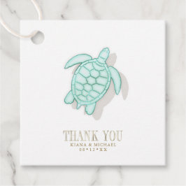Sea Foam Beach Wedding Turtle ID837 Geschenkanhänger