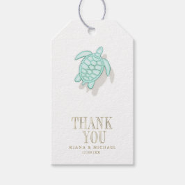 Sea Foam Beach Wedding Turtle ID837 Geschenkanhänger