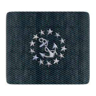 Sea Foam Chrome Yacht Flag Automotive Grille Print Schneidebrett