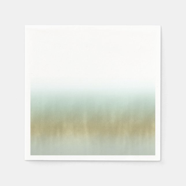 Sea Foam Gold White Elegante Beach Moderne Hochzei Serviette (Vorderseite)