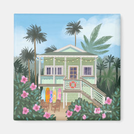 Sea Foam Green Beach House Magnet