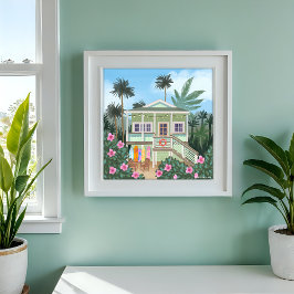 Sea Foam Green Beach House Print Poster