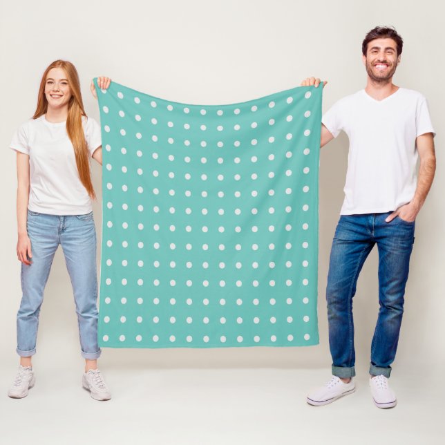 Sea Foam Green und White Polka Dots Fleecedecke (Beispiel)