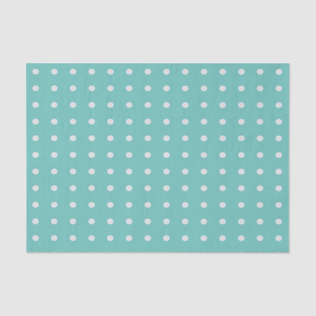 Sea Foam Green und White Polka Dots Seidenpapier (Vorderseite)