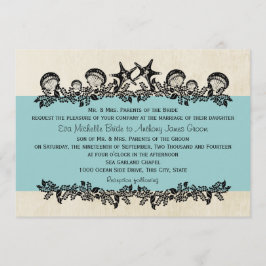 Sea Garland Aqua Wedding Einladung