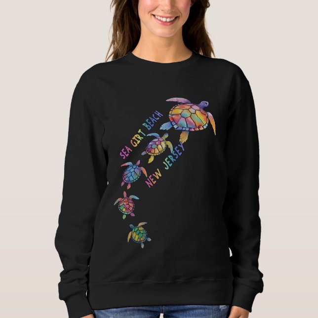 Sea Girt Beach New Jersey Sea Turtle Lover Beach Sweatshirt (Vorderseite)