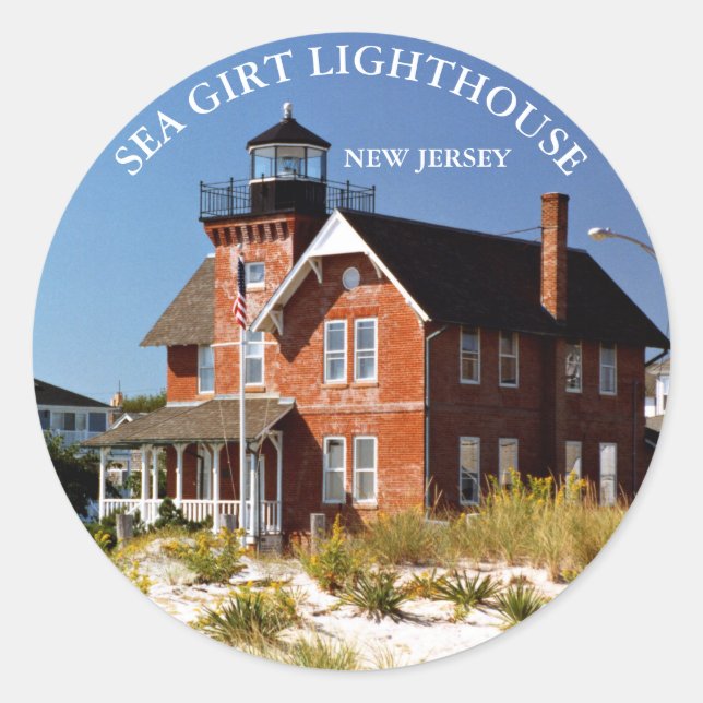 Sea Girt Lighthouse, Stickers ronds New Jersey (Devant)