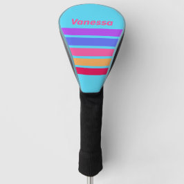 Sea Glass Across Striping with Name Golf Headcover