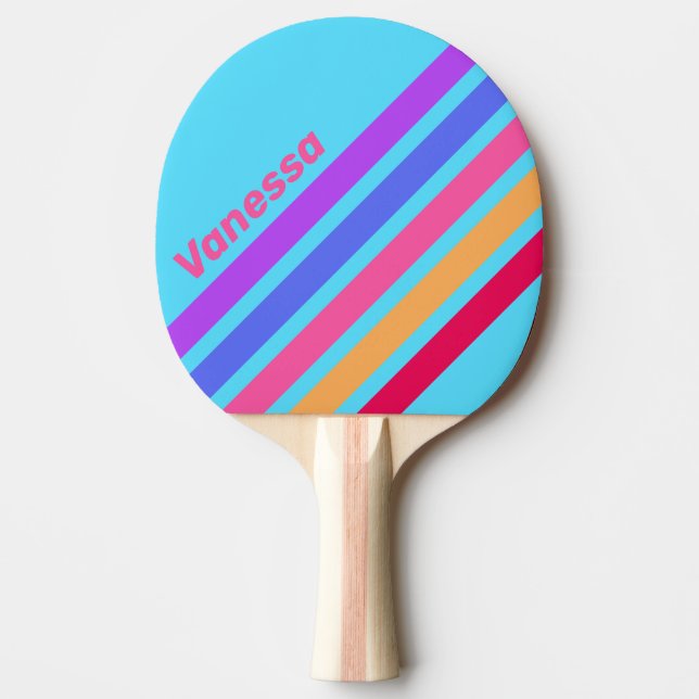 Sea Glass Angled Striping with Name Tischtennis Schläger (Vorderseite)