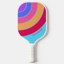 Sea Glass Circle Streifen mit Namen Pickleball Schläger