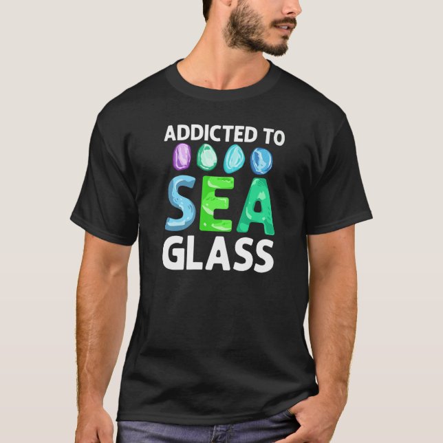 Sea Glass Collecting Beach Glass Quotes Beachcombi T-Shirt (Vorderseite)
