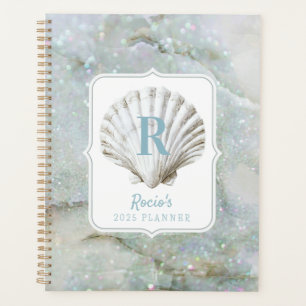 Sea Glass Green Muschel Monogram Planer