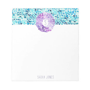 Sea Glass Handgemalte Aquarelltöne - Aqua Notizblock