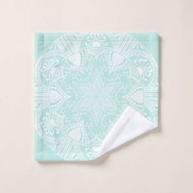 Sea Glass Mandala Badhandtuch Set (Waschlappen)