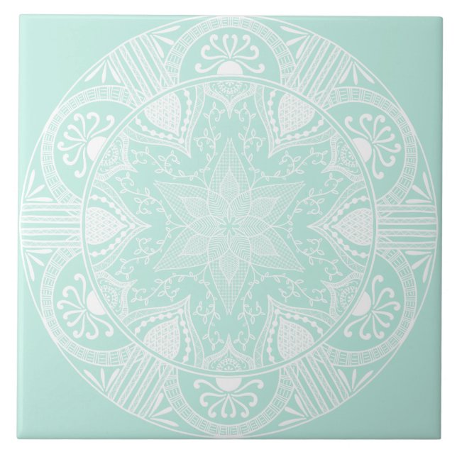 Sea Glass Mandala Fliese (Vorderseite)