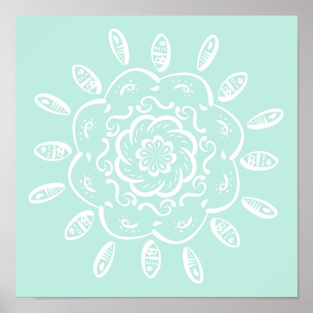 Sea Glass Mandala Poster (Vorne)