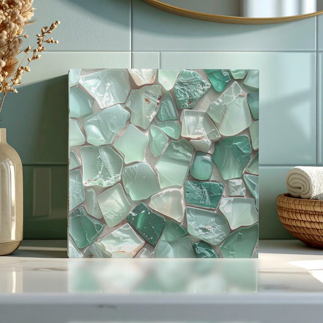 Sea Glass Mosaic Sea Foam Green ID1183 Fliese (Von Creator hochgeladen)
