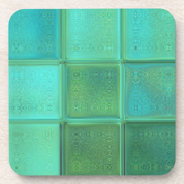 Sea Glass Mosaik Art Untersetzer Set mit Korkboden (Vorderseite)
