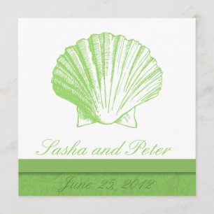 Sea Glass Muschel Beach Hochzeitseinladungen Einladung