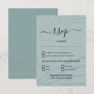 Sea Glass Musiknotens Hochzeitkarte RSVP