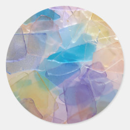 Sea Glass Ocean Beach Hochzeit Runder Aufkleber
