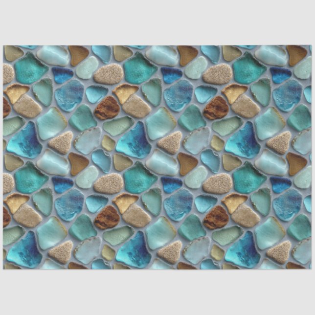 Sea Glass Pattern Decoupage Seidenpapier (Vorderseite)