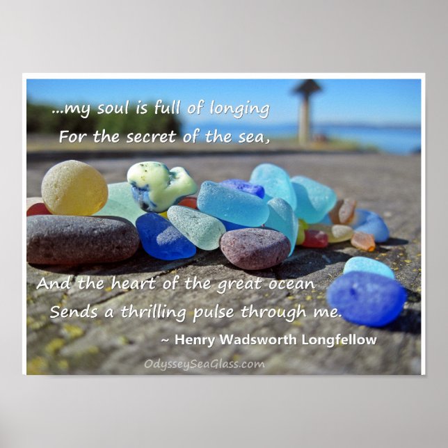 Sea Glass Poster - mit Zitat (Vorne)