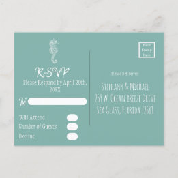Sea Glass Seepferd Beach UAWG Postkarte
