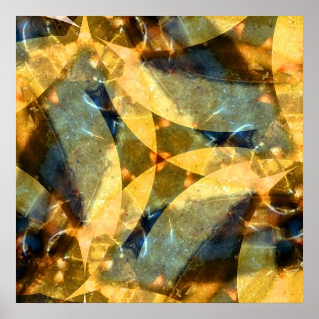 Sea Glass Waltz in Blau und Gold Poster (Vorne)