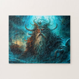 Sea God Rising from Ocean Fantasy Painting