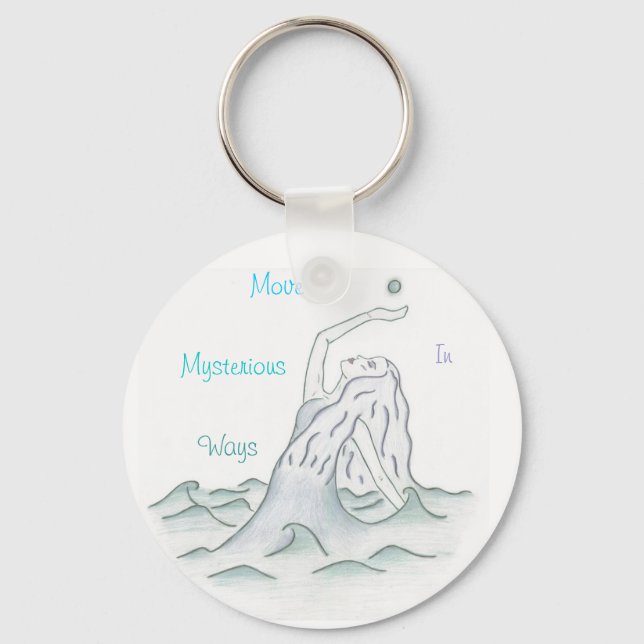 Sea Goddess Holding Moon, Waves Schlüsselanhänger (Vorderseite)