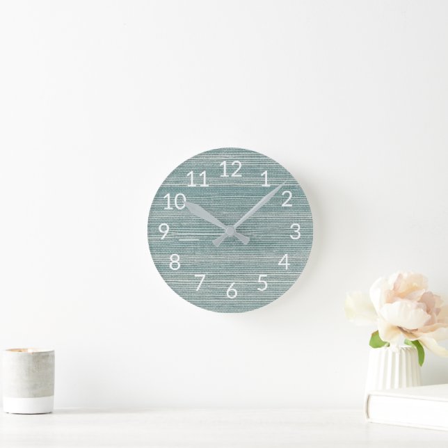 Sea Grass Painting Beach Texture Pattern Runde Wanduhr (Zuhause)