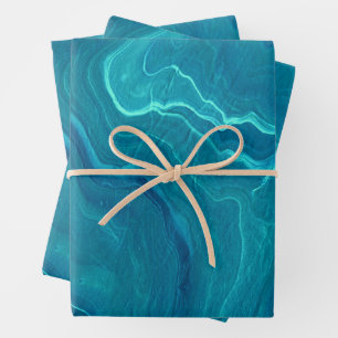 Sea Green Agate Marble Abstraction Geschenkpapier Set