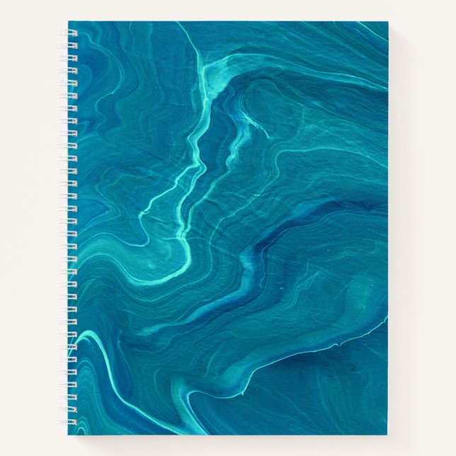 Sea Green Agate Marble Abstraction Notizbuch (Vorderseite)