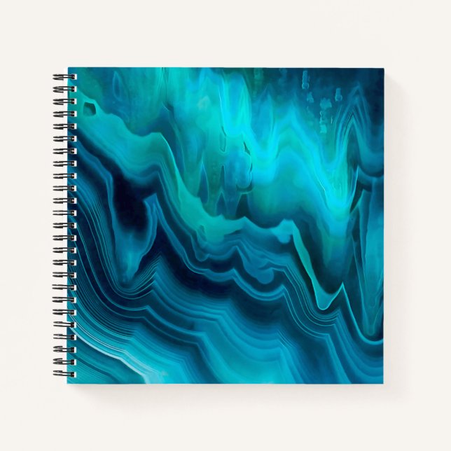 Sea Green Agate Texture Notizbuch (Vorderseite)