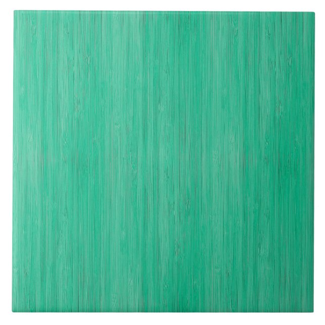 Sea Green Bamboo Wood Grain Look Fliese (Vorderseite)