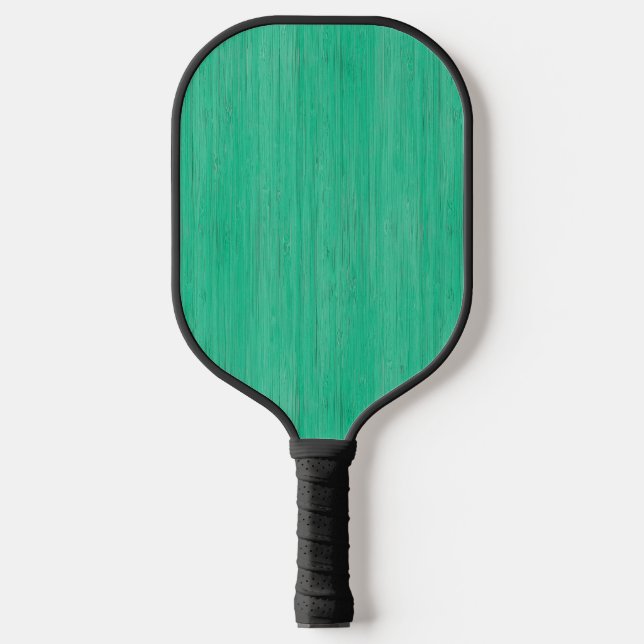 Sea Green Bamboo Wood Grain Look Pickleball Schläger (Vorderseite)
