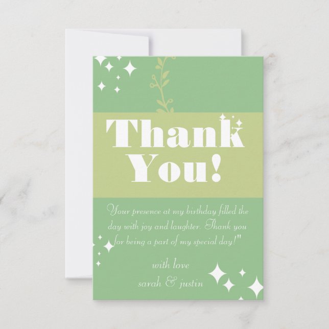Sea Green Birday Card Dankeskarte (Vorderseite)
